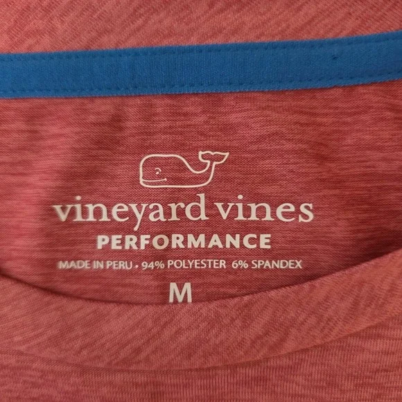 Vineyard Vines Performance Tee Mens M Lobster Reef Heather Flag Whale 1V015010 - Picture 12 of 13